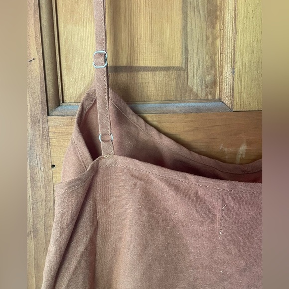 RHYTHM. CLASSIC SLIP DRESS - linen mini dress - CARAMEL - Picture 7 of 11